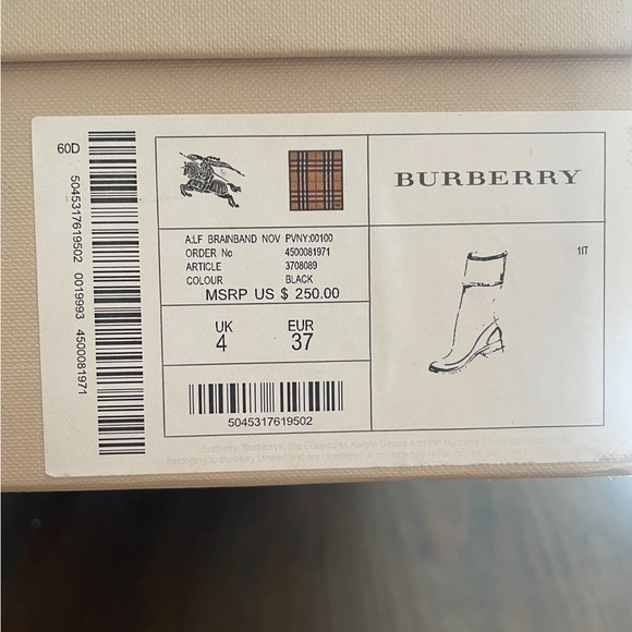 Burberry Black Winter Boots for Rainy Days - Picture 1 of 5